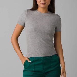 Prana foundation rib tee heather grey BNWT heather grey